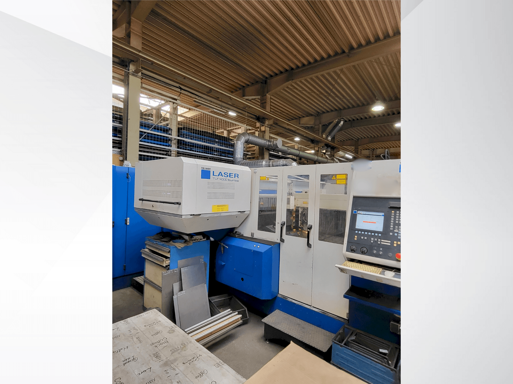 TRUMPF Trumatic L3030 4KW (CO2) Mašinos vaizdas iš priekio